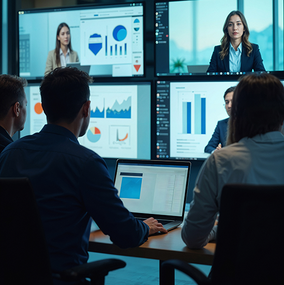 Accounting team collaborating